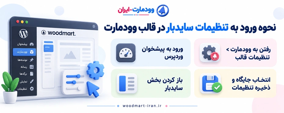 نحوه ورود به تنظیمات سایدبار در قالب وودمارت